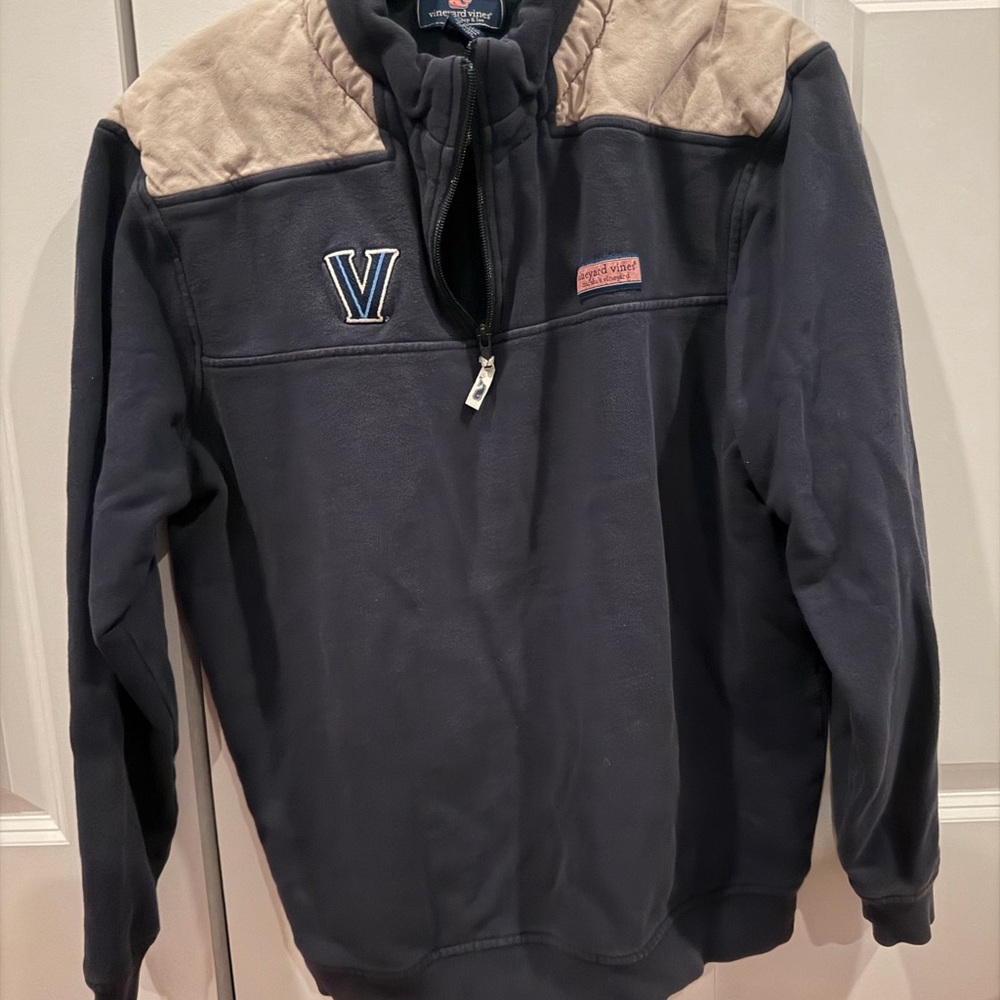 Vineyard Vines Villanova Navy and Tan Pullover